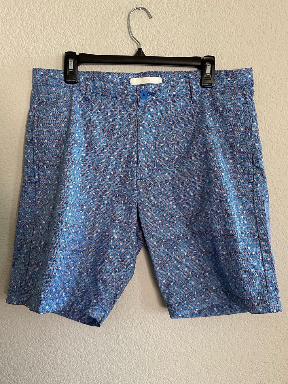 Robert Graham Blue Micro-Dot Flat Front Shorts